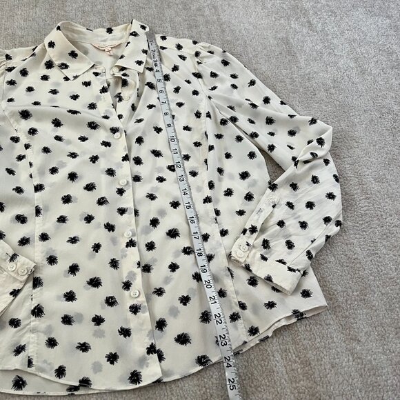 Rebecca Taylor Silk Button Up Printed Blouse Top 8 - Picture 5 of 10